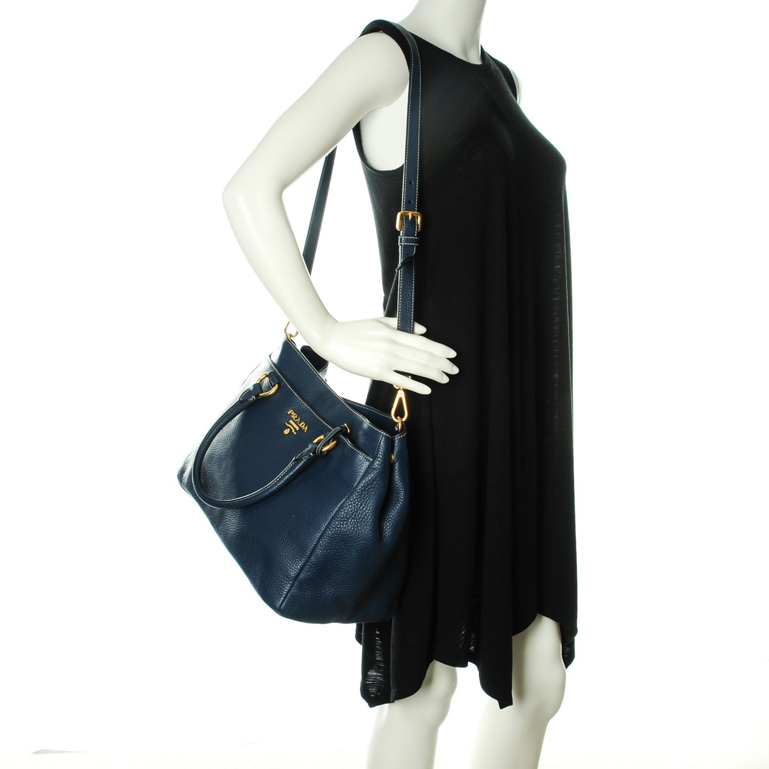 Prada Vitello Daino Tote Bluette 2 of 7
