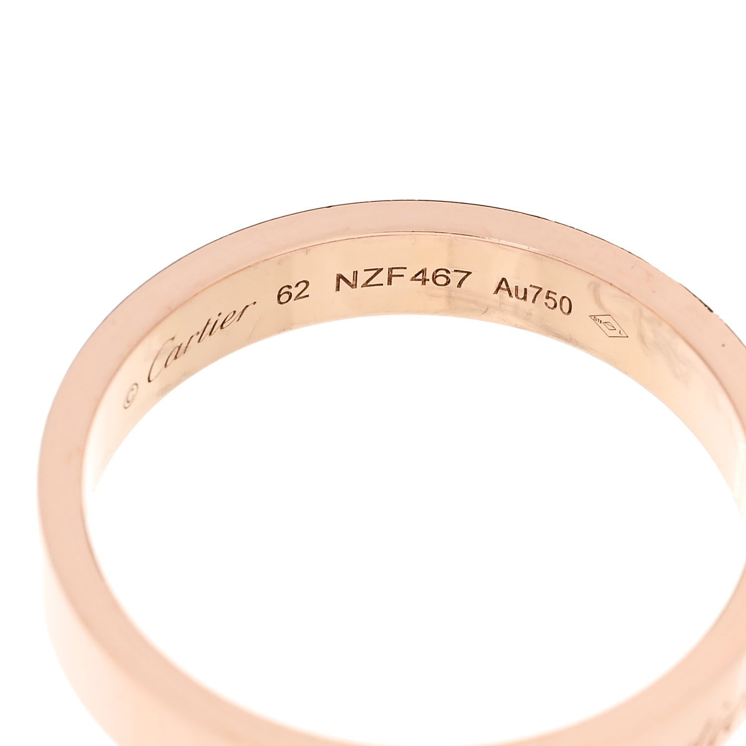 Cartier 18K Pink Gold Diamond 4mm C De Cartier Wedding Band Ring 62 10 4 of 4