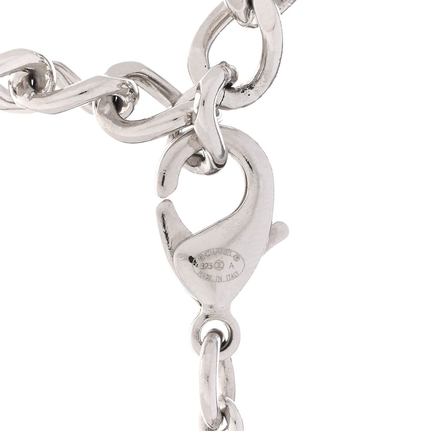 Chanel Crystal Pearl CC Bow Drop Necklace Silver 5 of 6