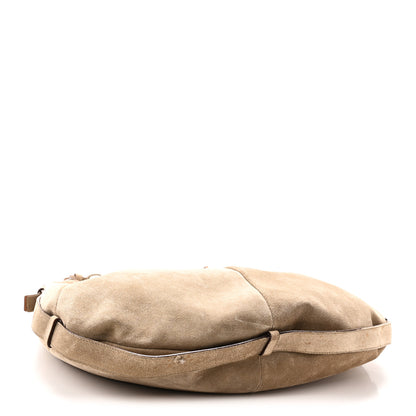 Saint Laurent Suede Buffalo Horn Mombasa Hobo Beige 4 of 10