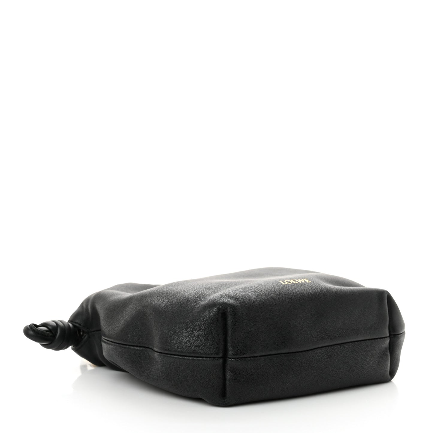 Mellow Nappa Donut Chain Mini Flamenco Knot Clutch Black