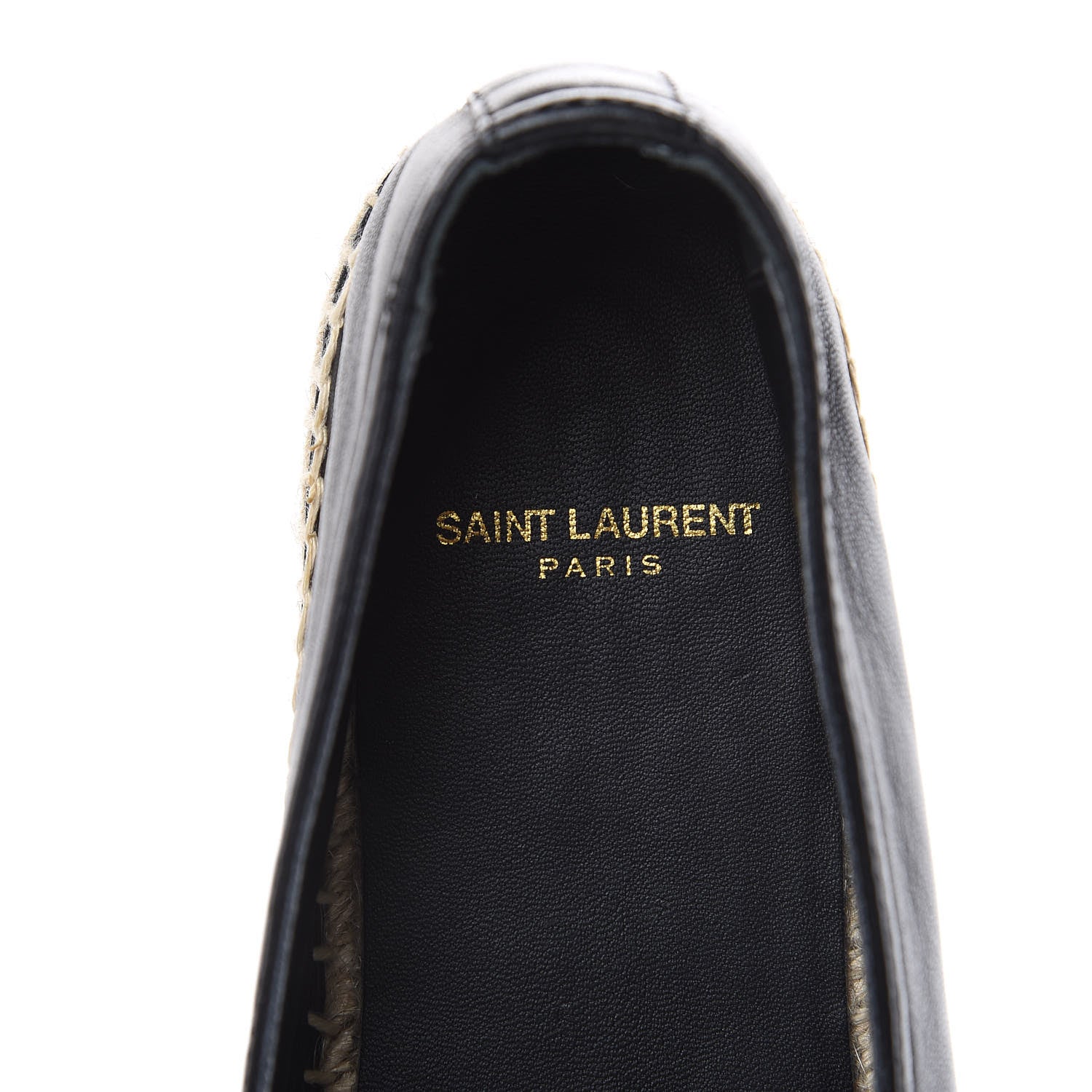 Saint Laurent Lambskin Monogram Espadrilles 37.5 Black 8 of 10