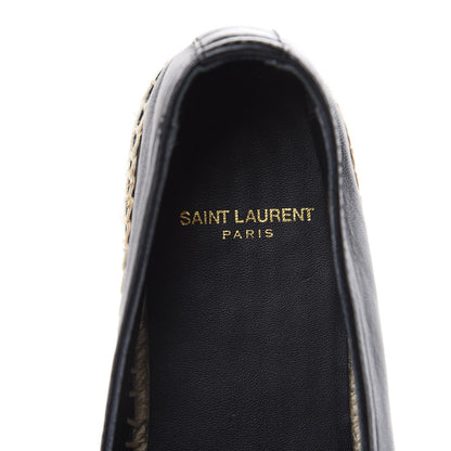Saint Laurent Lambskin Monogram Espadrilles 37.5 Black 8 of 10