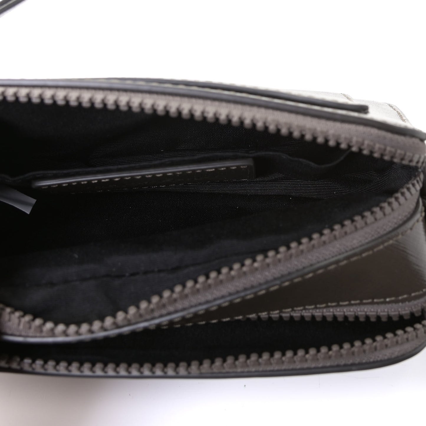 Coated Saffiano Small Snapshot Camera Bag Ash