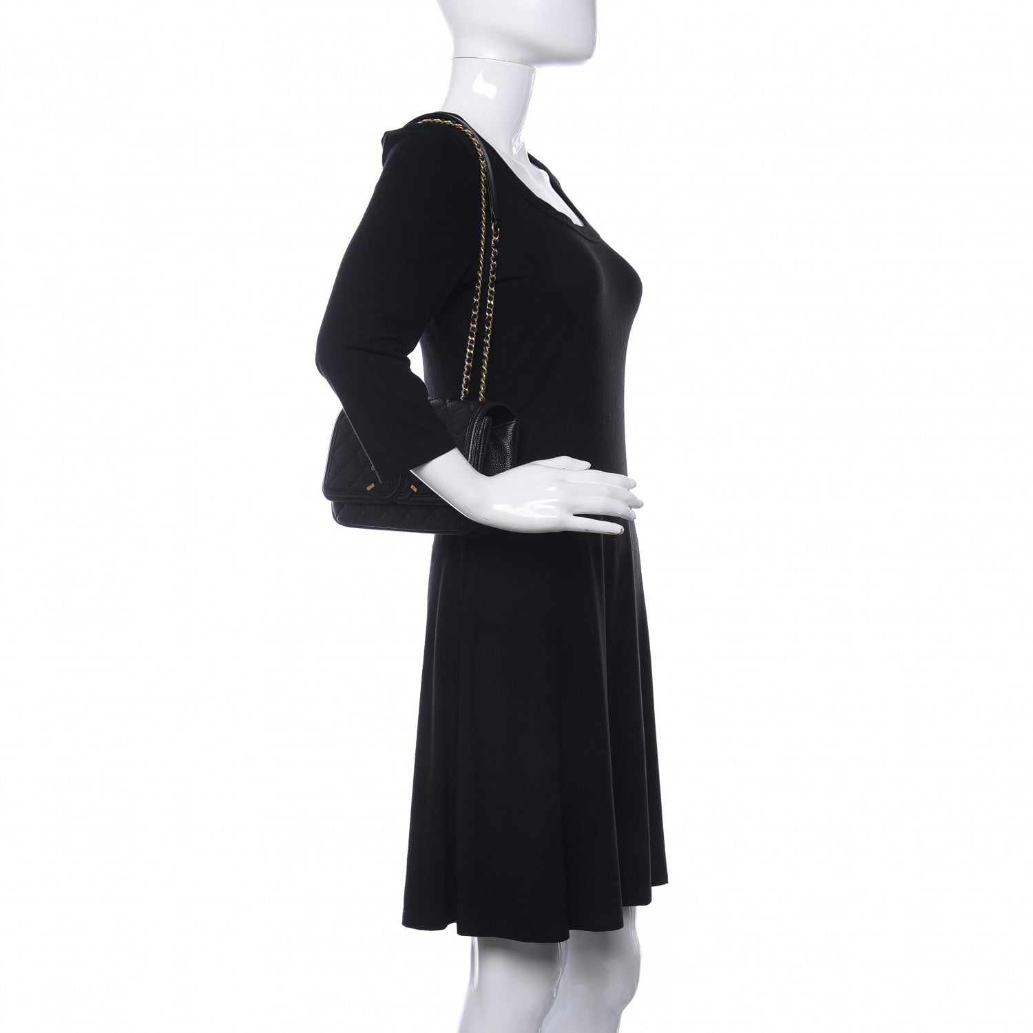 Chanel Caviar Quilted Small CC Filigree Flap Black 2 of 10