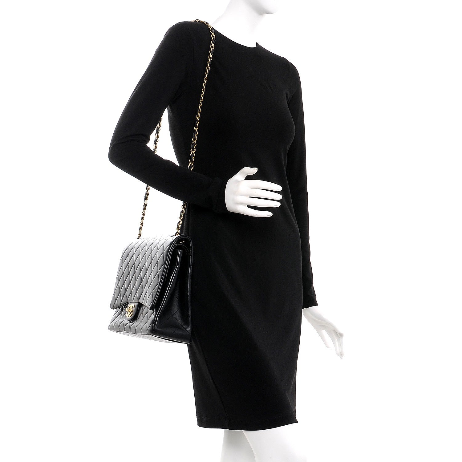 Chanel Lambskin Quilted Maxi Double Flap Black 2 of 14