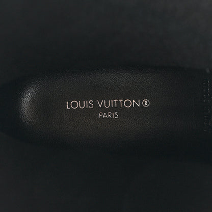 Louis Vuitton Rubber Embossed Monogram Drops Flat Half Boots 41 Black 7 of 8