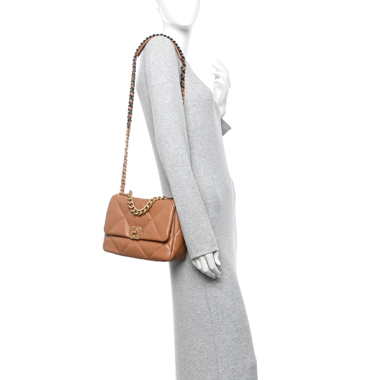 Chanel Lambskin Quilted Medium Chanel 19 Flap Brown 2 of 10