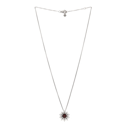 David Yurman Sterling Silver Garnet Starburst Pendant Necklace 2 of 3