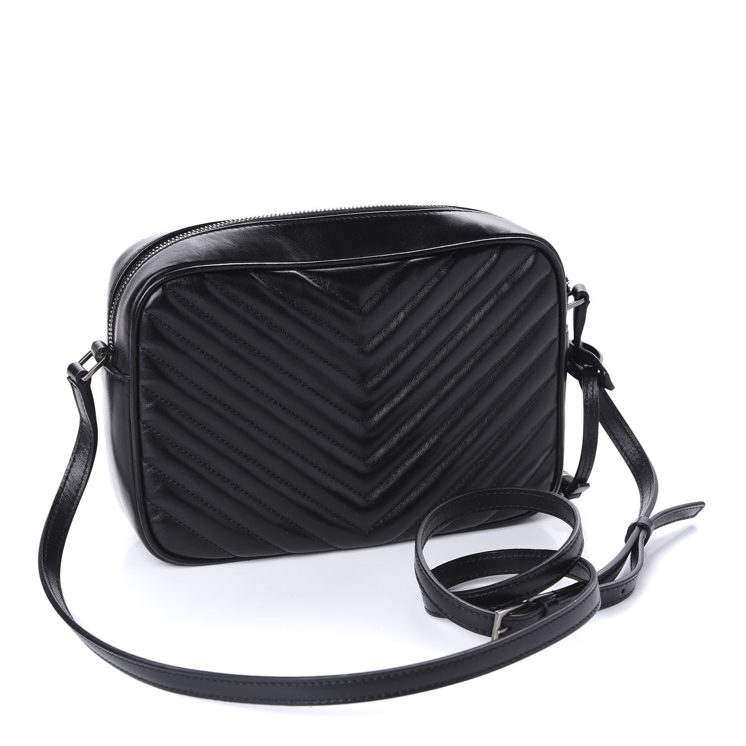 Saint Laurent Calfskin Matelasse Monogram Lou Camera Bag Black 4 of 10