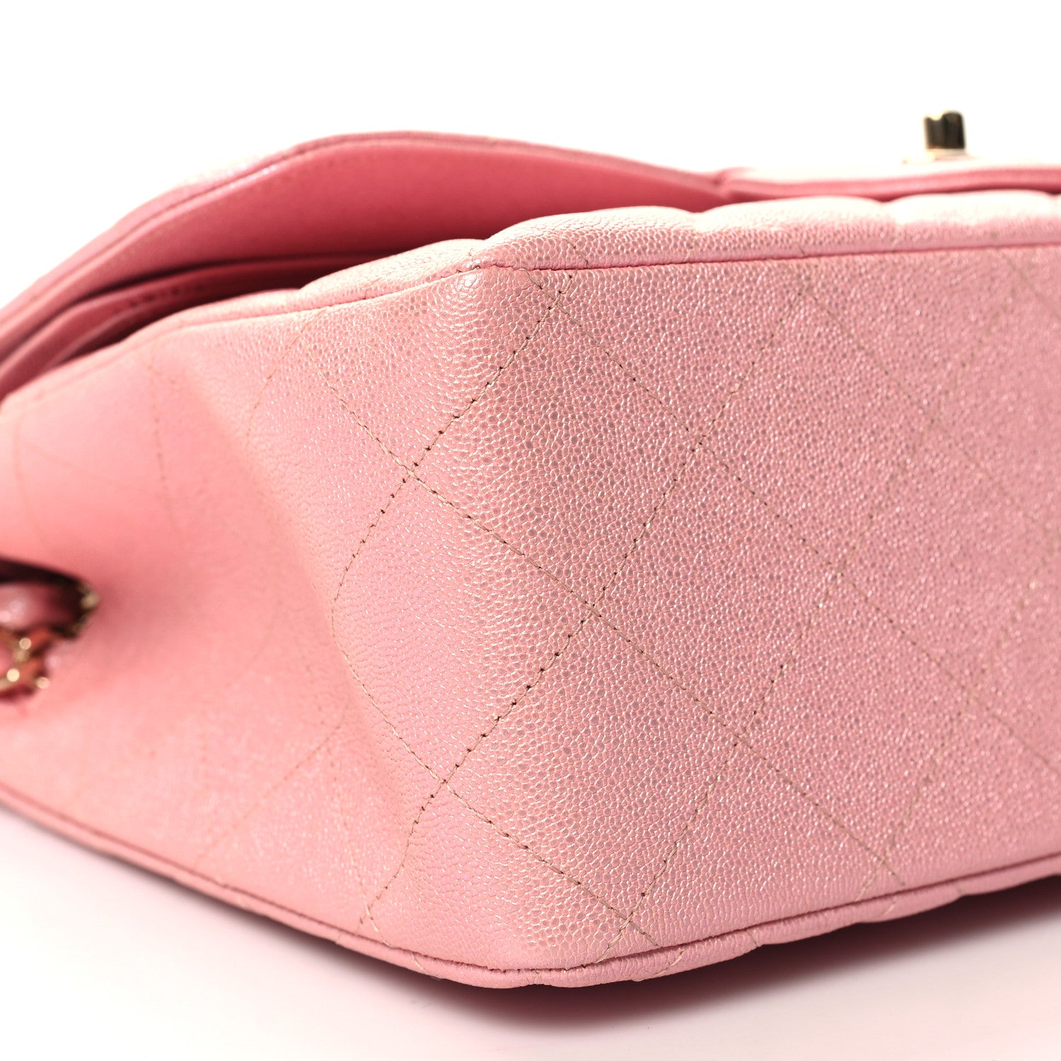 Chanel Iridescent Caviar Quilted Jumbo Double Flap Rose Pink 9 of 11