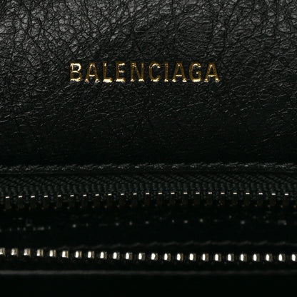 Balenciaga Agneau Arena Large Barbes Z Pouch with Handle Black 6 of 7
