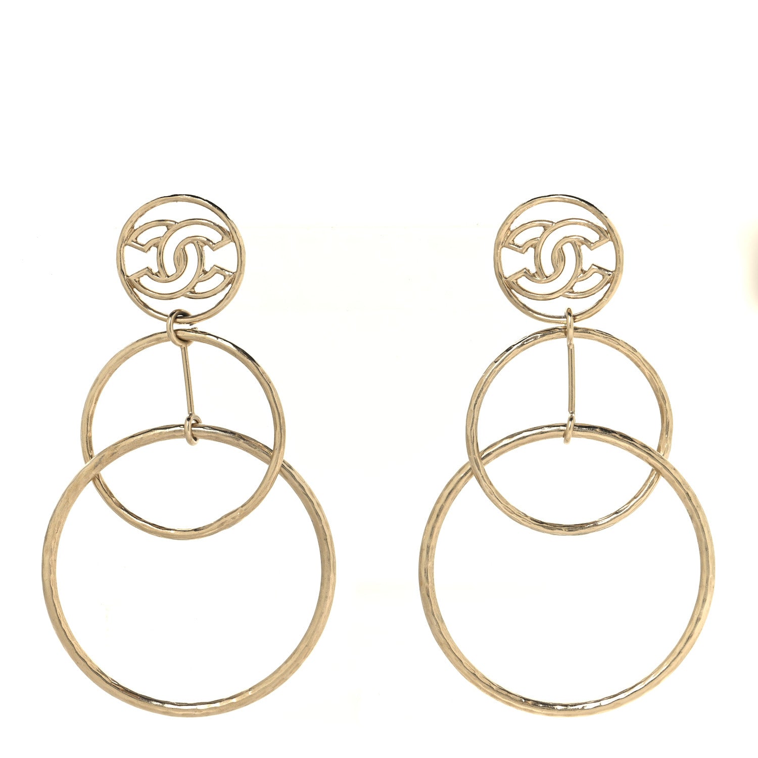 Chanel Hoop Cuba CC Earrings Gold 1 of 3