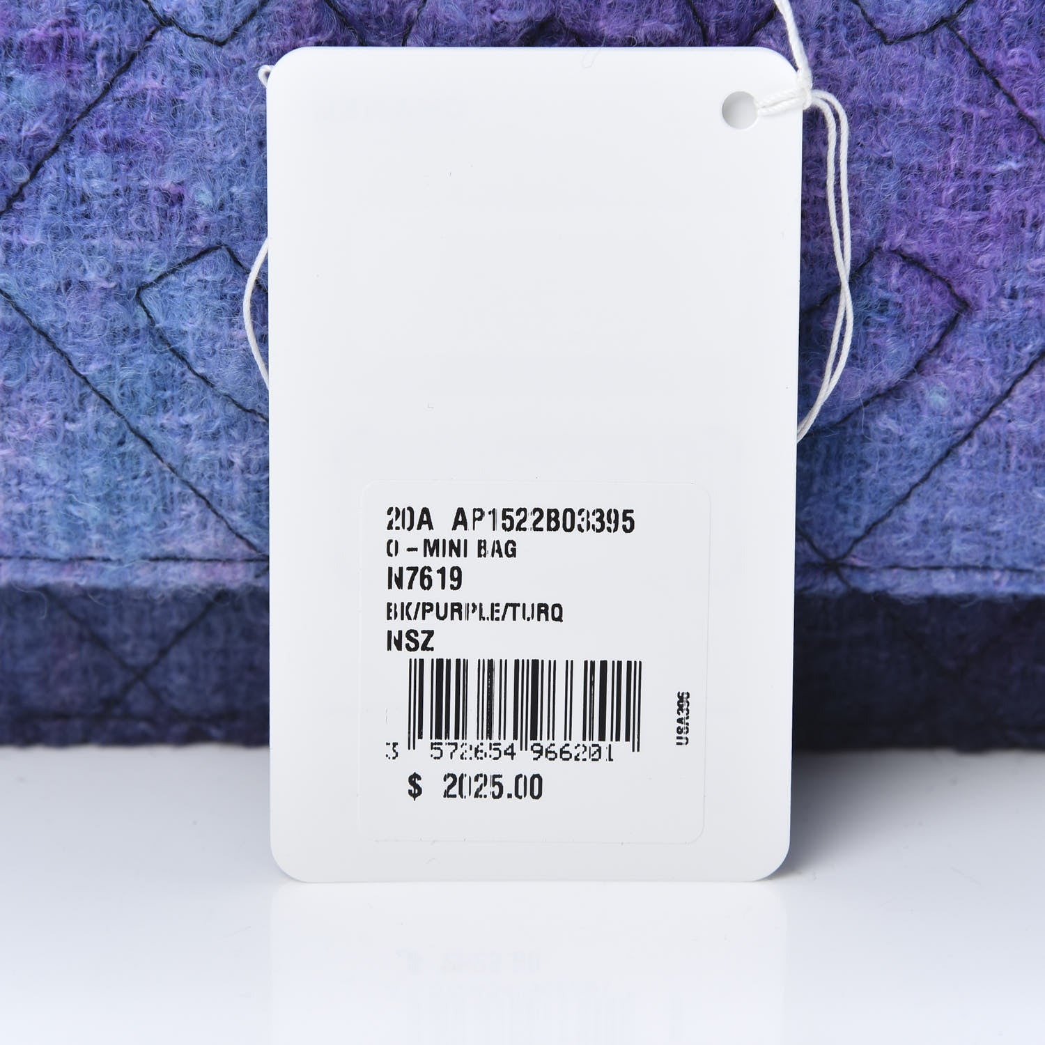 Chanel Tweed Quilted CC Wallet On Chain WOC Purple 13 of 13