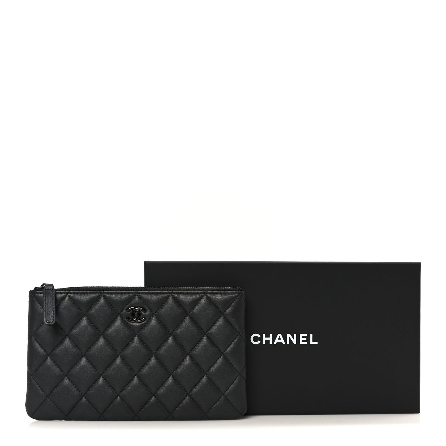 Pearly Lambskin Quilted Cosmetic Case So Black
