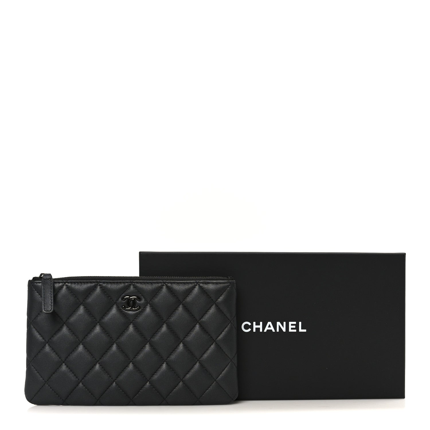 Chanel Pearly Lambskin Quilted Cosmetic Case So Black 9 of 9
