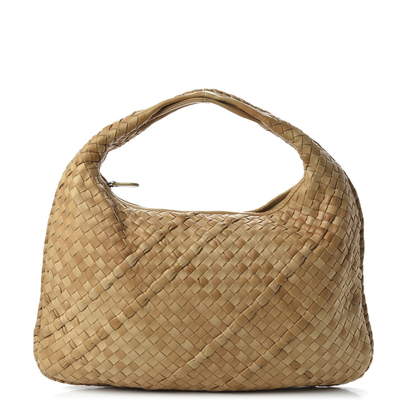Nappa Intrecciato Medium Nuvolato Veneta Hobo Paille