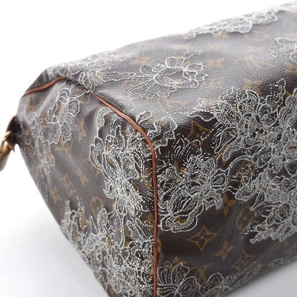 Louis Vuitton Monogram Dentelle Speedy 30 Silver 13 of 18