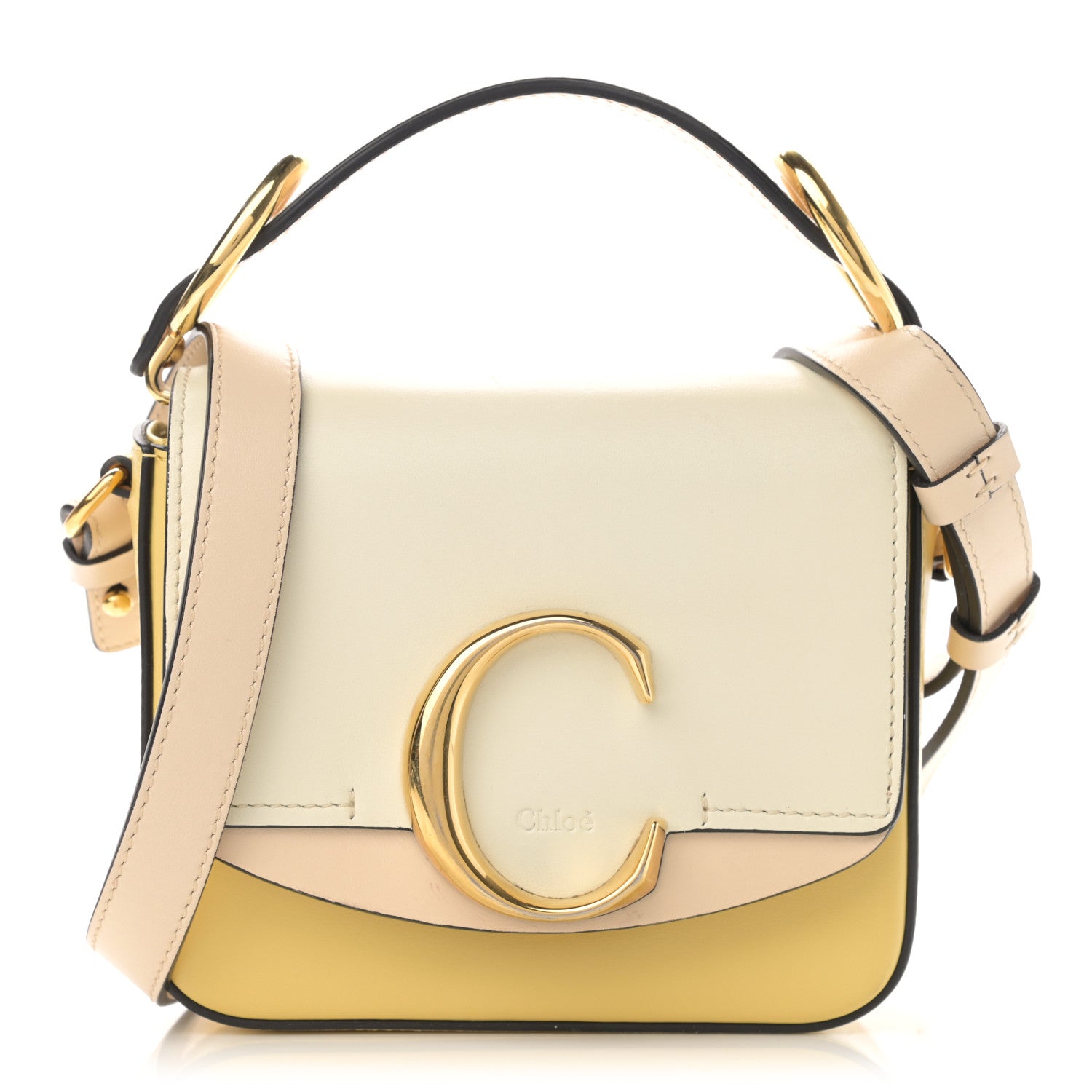 Chloe Calfskin Mini C Double Carry Yellow White Beige 1 of 11
