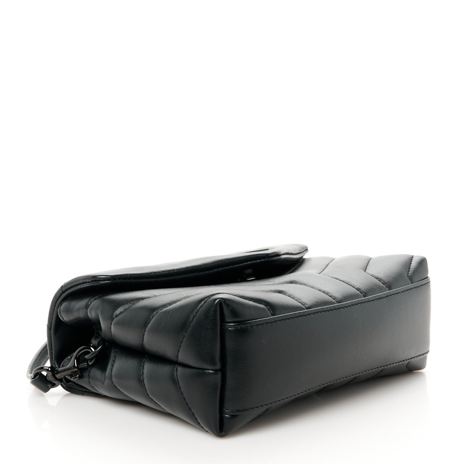 Saint Laurent Calfskin Y Quilted Monogram Monochrome Toy Loulou Crossbody Bag Black 4 of 12