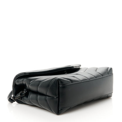 Saint Laurent Calfskin Y Quilted Monogram Monochrome Toy Loulou Crossbody Bag Black 4 of 12