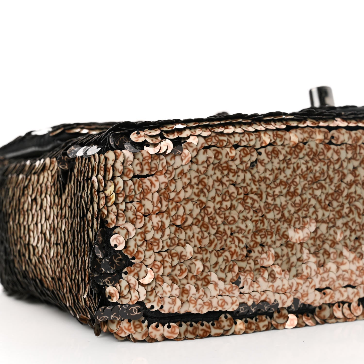 Chanel Sequin Classic Mini Flap Black Gold 9 of 10