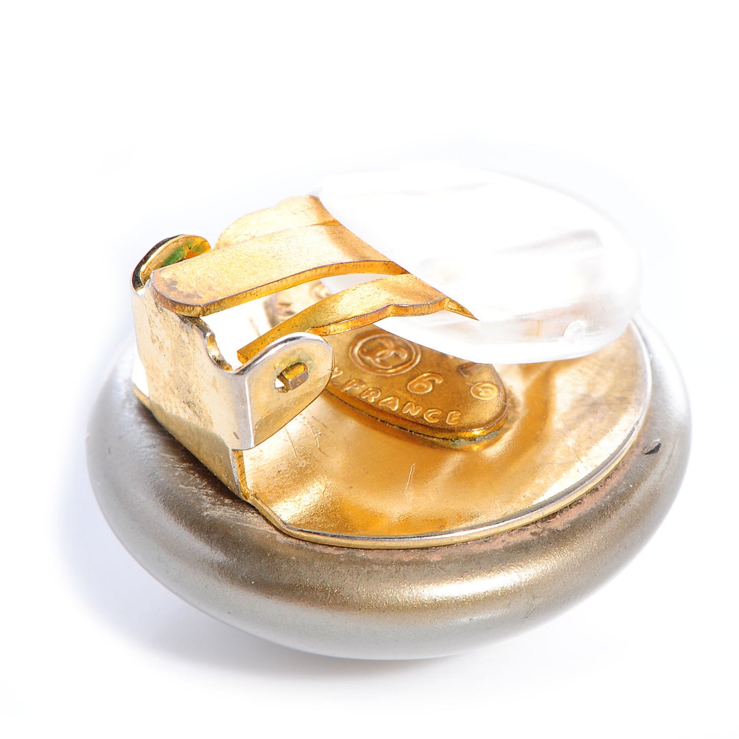 Pearl CC Clip On Earrings Gold