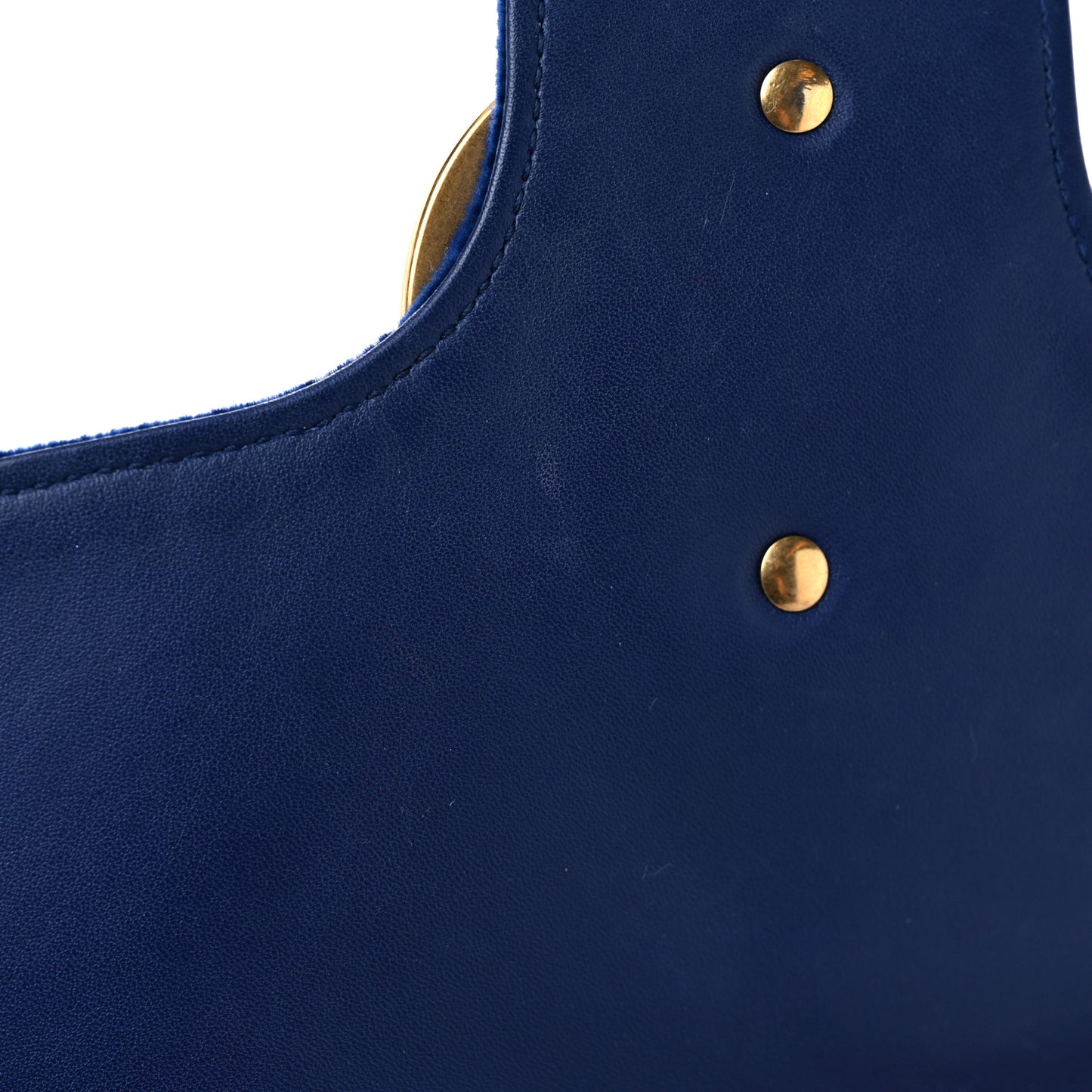 Velvet Matelasse Medium GG Marmont Shoulder Bag Cobalt Blue