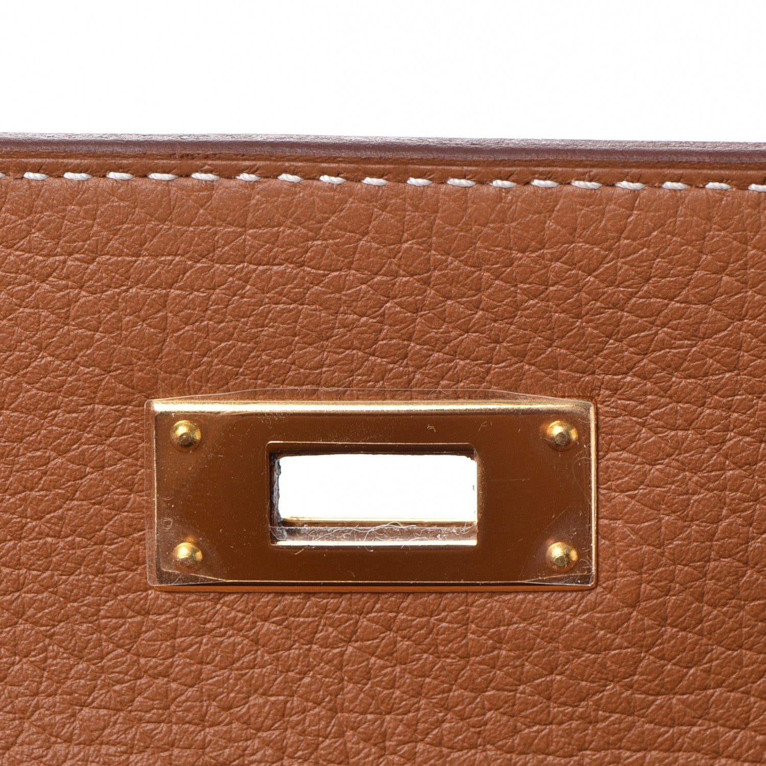 Hermes Taurillon Clemence Retourne Horseshoe Kelly 28 Gold 39 of 40