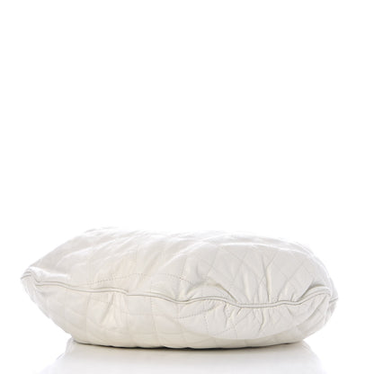 Chanel Crumpled Grained Calfskin Drawstring Tote White 4 of 8