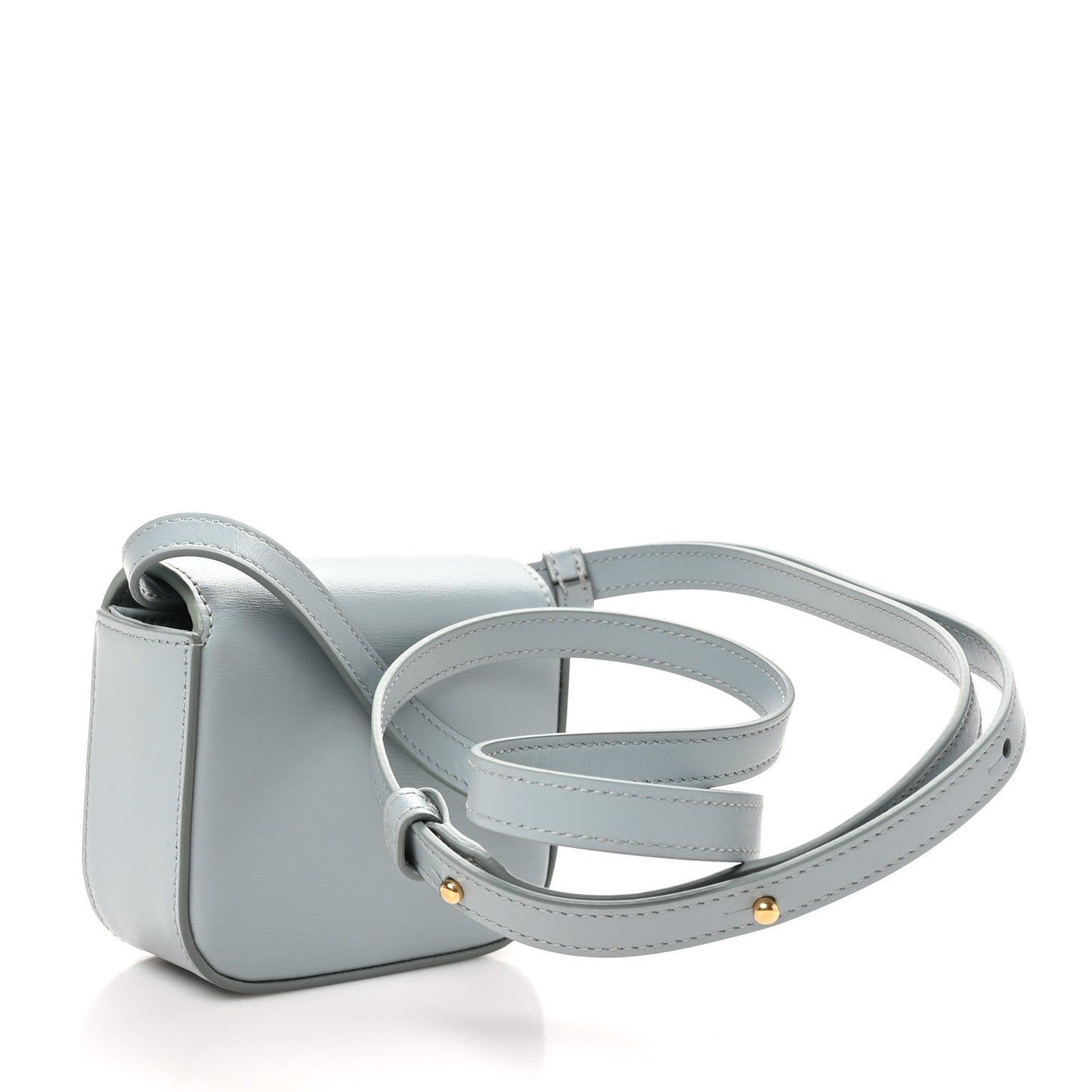 Shiny Calfskin Mini Triomphe Ice Blue