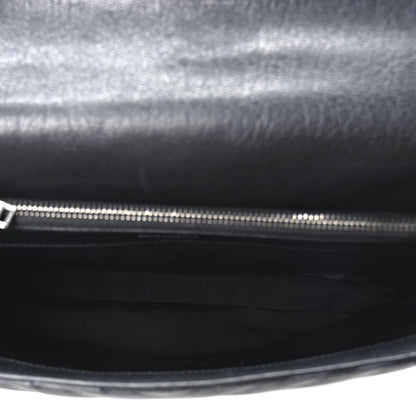 Saint Laurent Sheepskin Matelasse Chevron Monogram Large College Satchel Black 5 of 9