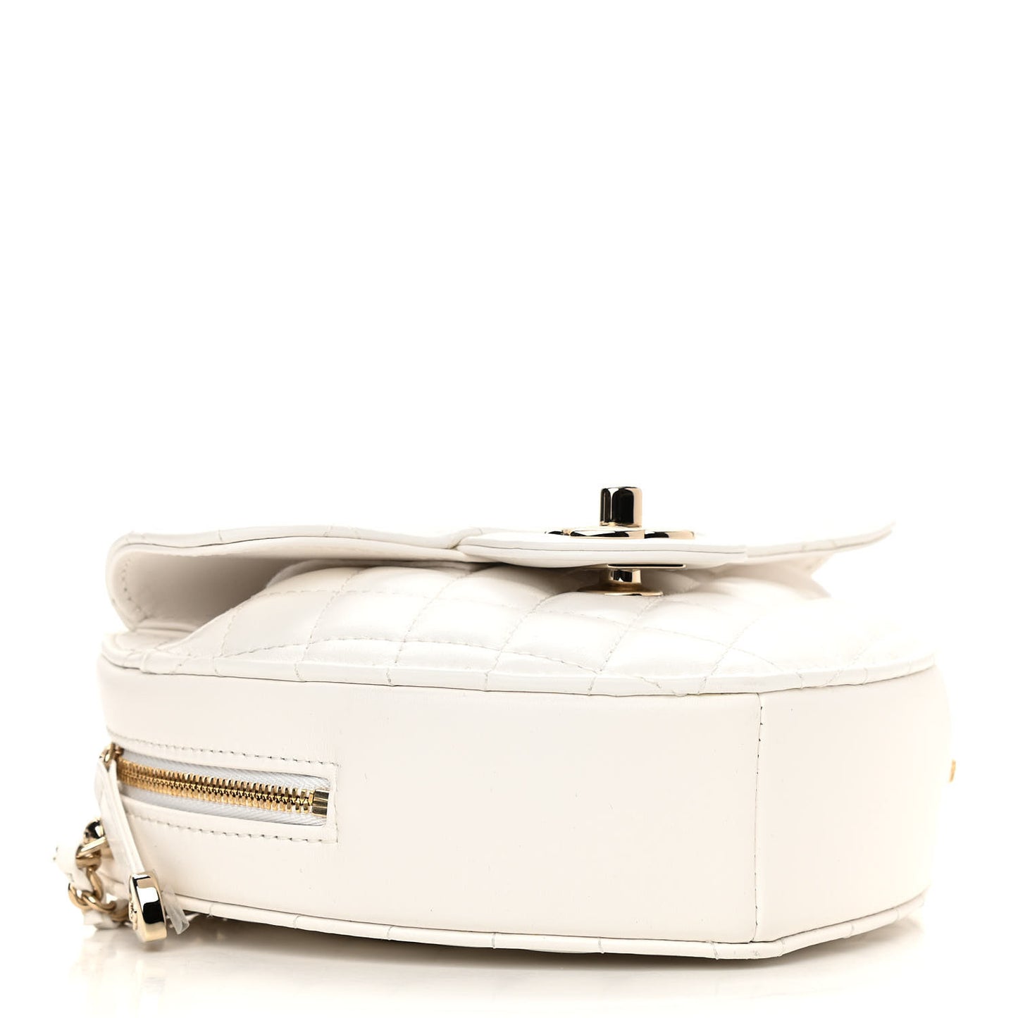 Lambskin Quilted CC In Love Heart Bag White
