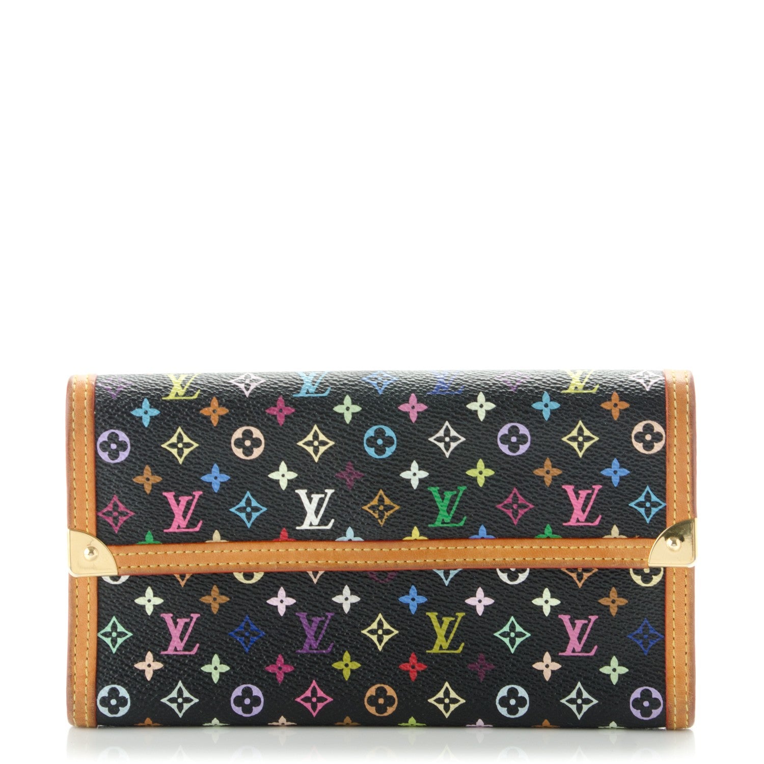 Louis Vuitton Monogram Multicolor Porte Tresor International Wallet Black 1 of 9