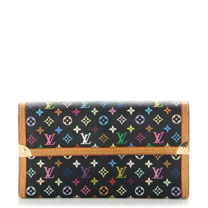 Louis Vuitton Monogram Multicolor Porte Tresor International Wallet Black 1 of 9