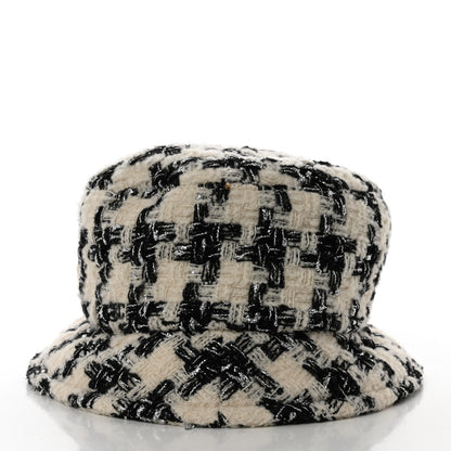 Chanel Tweed Bucket Hat M Black Ecru 4 of 9