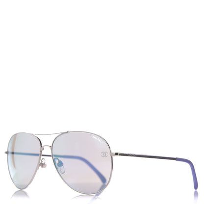 Chanel Polarized CC Aviator Sunglasses 4189-T-Q Purple 1 of 8