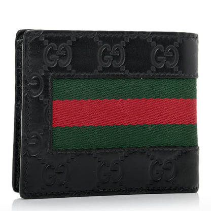 Gucci Guccissima Signature Web New Web Bi-Fold Wallet Black 2 of 4