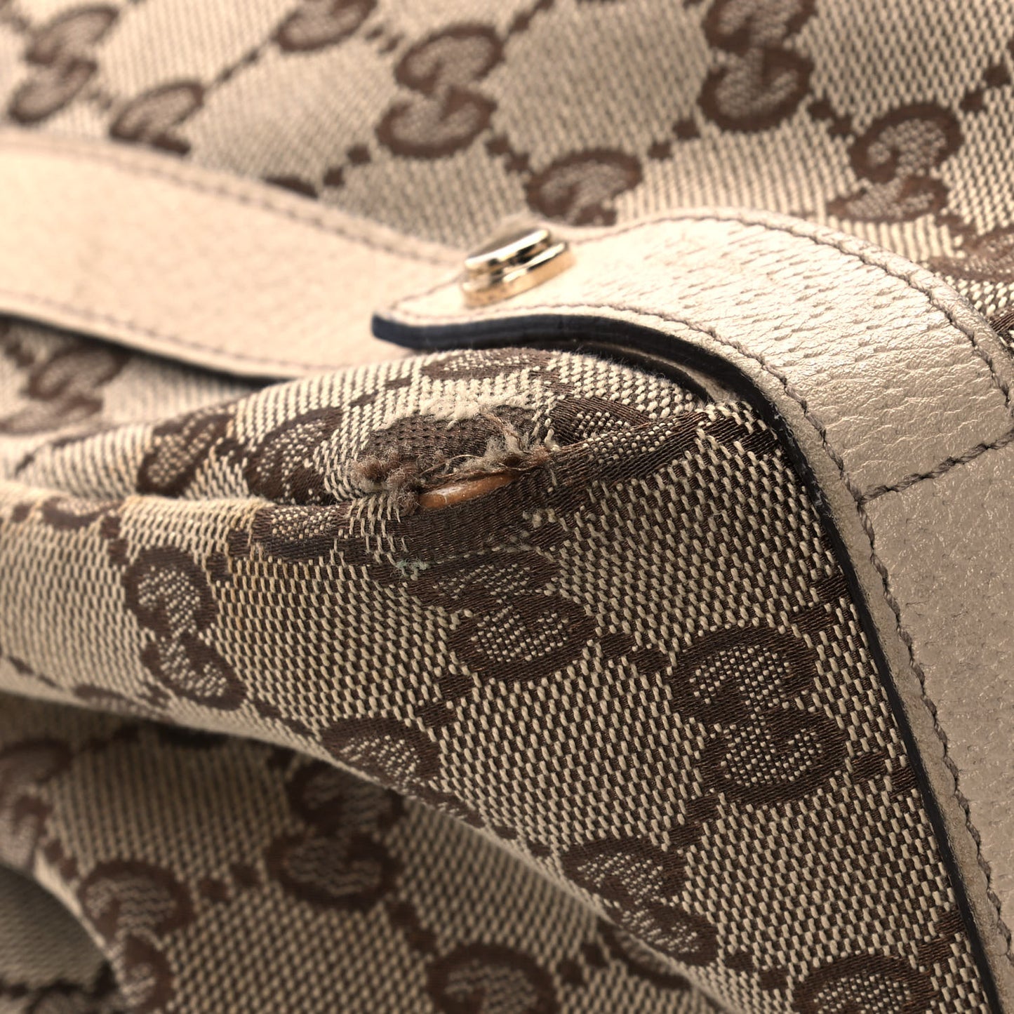 Monogram Medium Abbey Shoulder Bag Off White