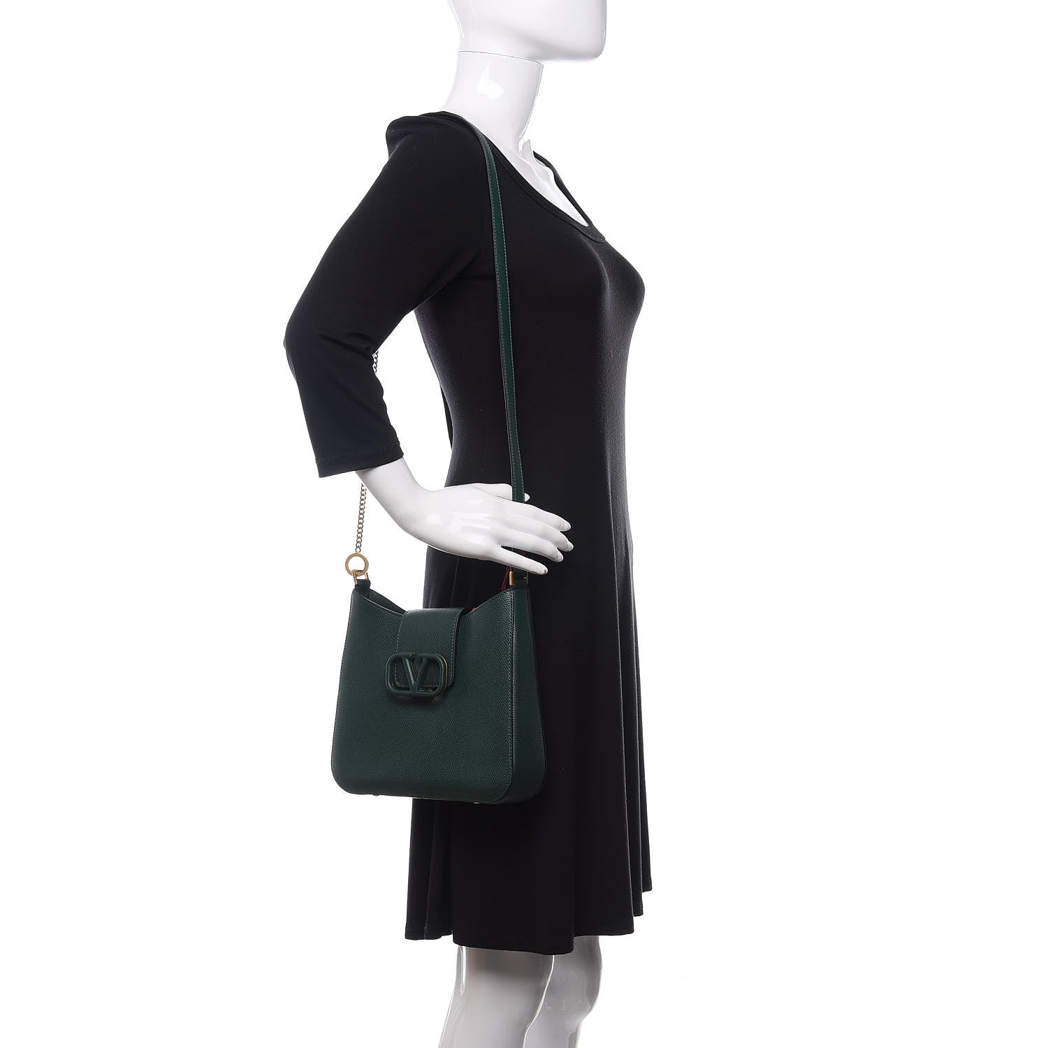 Valentino Garavani Grainy Calfskin VSling Hobo Bag English Green 2 of 9