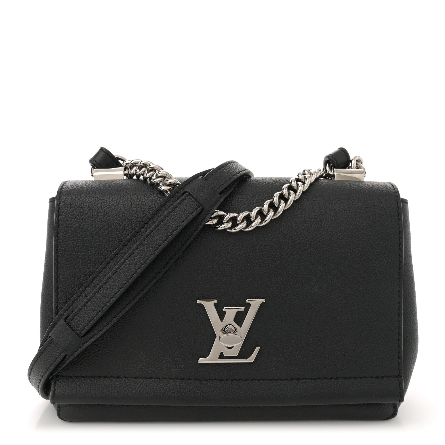 Louis Vuitton Calfskin Lockme II Chain Bag BB Black 1 of 9