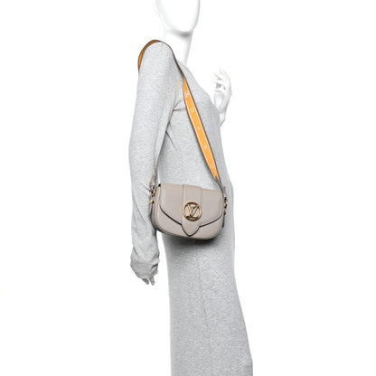 Louis Vuitton Grained Calfskin LV Pont 9 Soft PM Gris 2 of 9