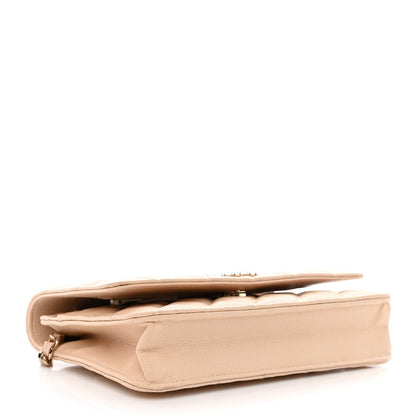 Chanel Caviar Quilted Coco Candy Wallet On Chain WOC Beige 4 of 13