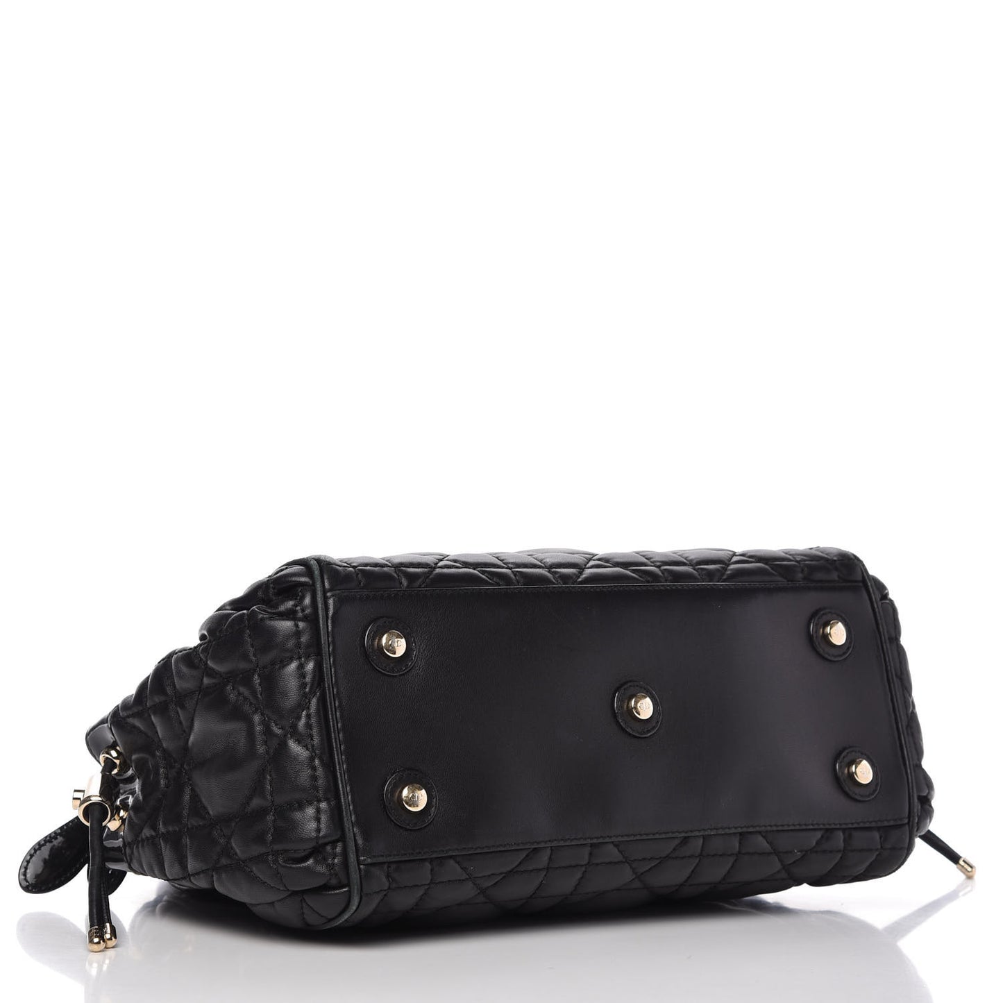 Lambskin Cannage 2 Dior Zip Top Satchel Black