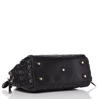 Christian Dior Lambskin Cannage 2 Dior Zip Top Satchel Black 4 of 10