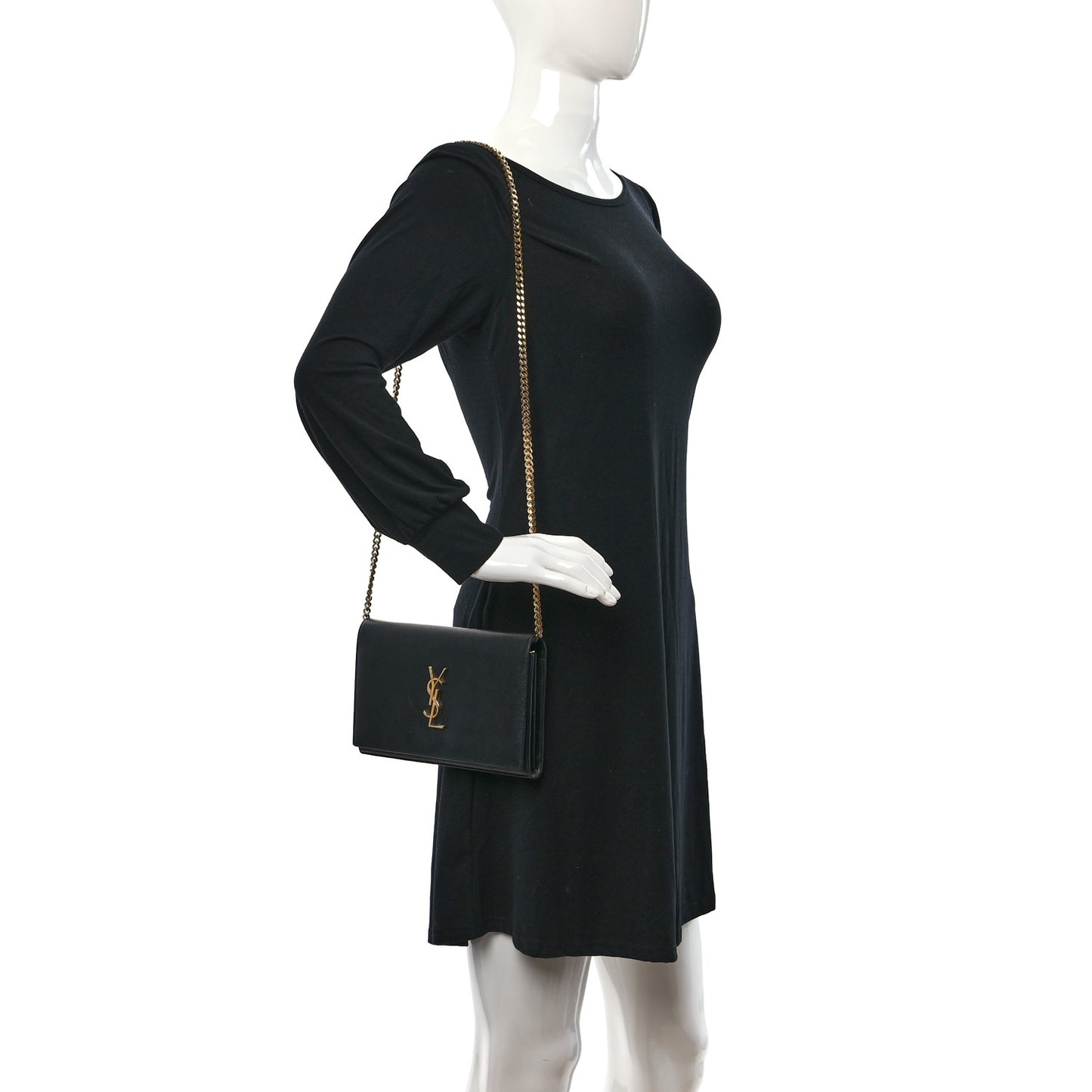 Grain De Poudre Monogram Chain Wallet Black