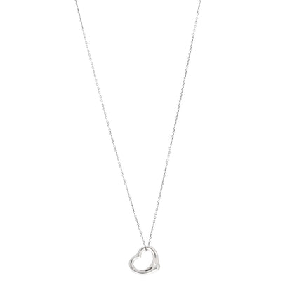 Tiffany Sterling Silver 16mm Elsa Peretti Open Heart Pendant Necklace 1 of 6