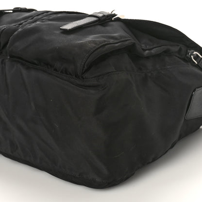 Prada Tessuto Nylon Saffiano Vela Messenger Bag Black 8 of 10