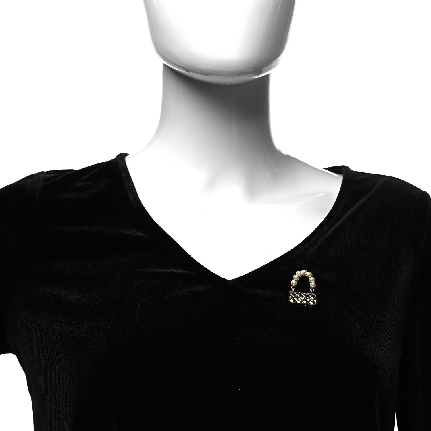 Chanel Pearl Quilted Flap Brooch Gold 2 of 5