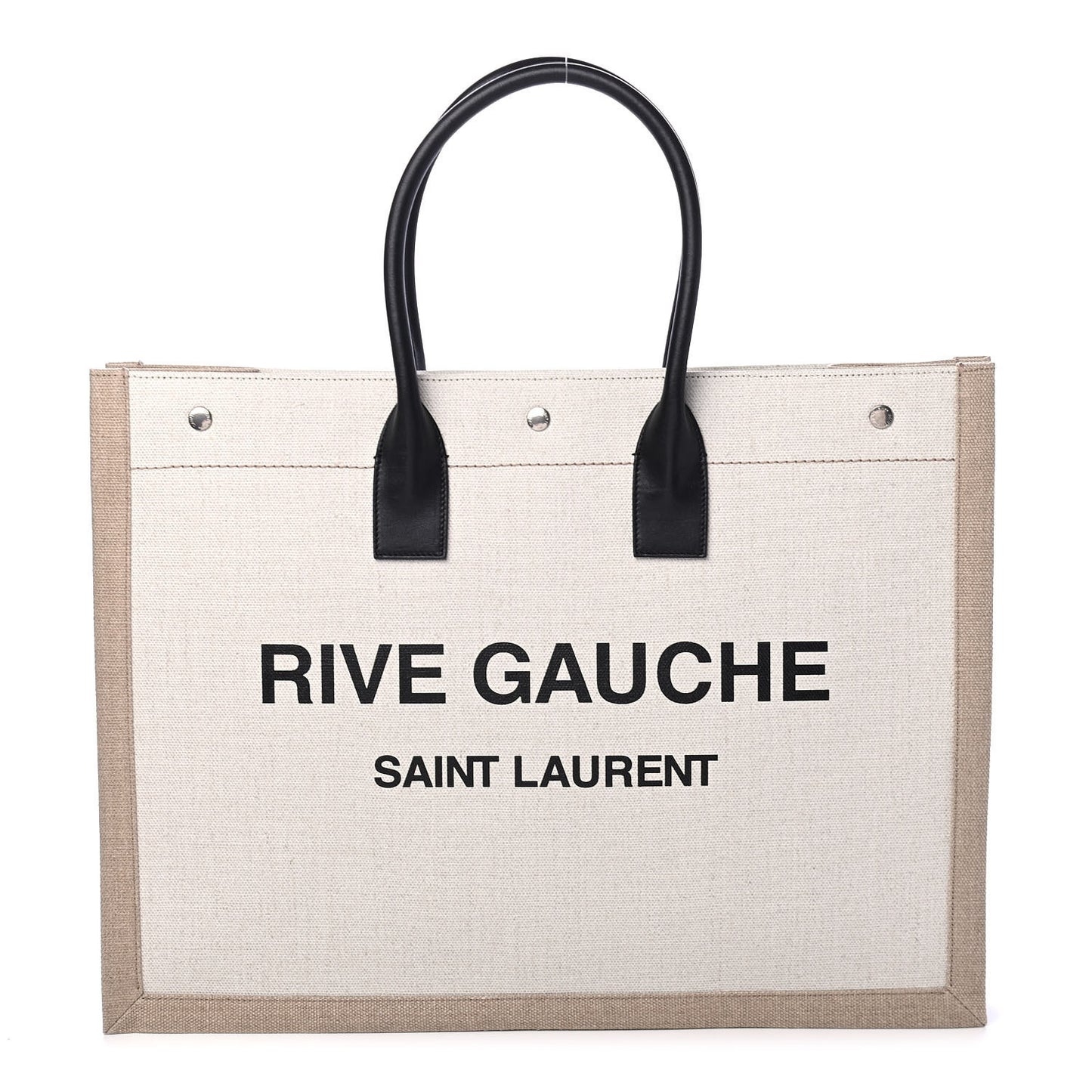 Linen Calfskin Rive Gauche Tote Optic White